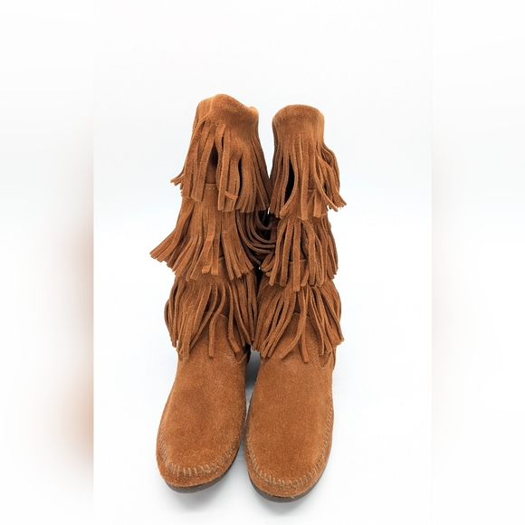Minnetonka 3 Layer Fridge Brown Slouchy Moccasins Boots Size 8 - Picture 5 of 10